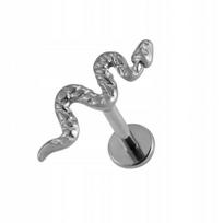 Titano labret gyvatė, sidabrinis - helix, lūpa - 1,2/6 mm
