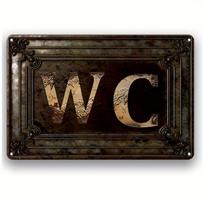 Retro stiliaus dekoratyvinis WC ženklas ant sienos