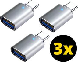 USB-C į USB-A adapteris, 3 vnt., sidabrinis