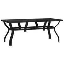 Sodo stalas，Lauko stalas, juodos spalvos, 180x80x70cm, plienas ir stiklas CFE655083