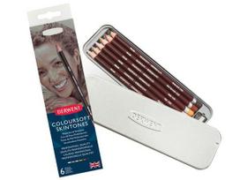 Spalvotas pieštukas Derwent Coloursoft 6vnt. odos atspalviai metalinė dėžutė