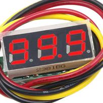Skaitmeninis voltmetras, 0–100 V, 0,28 col., raudonas