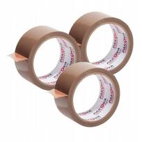 Rudoji pakavimo juosta 48mm x 60m, 3 vnt. - stipri akrilinė lipni
