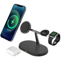 Įkrovimo stotis 3-in-1, Qi2, suderinama su MagSafe, juoda