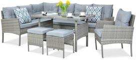 Lauko baldų komplektas CORTINA Corner + su foteliu, Dolphin Grey