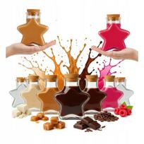 20x Stiklinės buteliukai Star 280ml su kamšteliu, žvaigždės formos