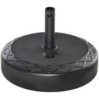 "Outsunny" skėčių stovo pagrindas Ø38/48 mm skėčio stulpui, iki 30 kg vandens/40 kg smėlio, HDPE, juodas, Ø55x38 cm