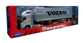 Modelis Welly Volvo Fh 1:32 sidabrinis su priekaba
