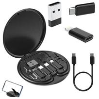 5 viename adapterių rinkinys USB-C, micro USB, A tipo telefono dėklas