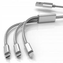 1,2 m ilgio TYPE-C žaibo USB-C 5A įkrovimo kabelis "3 viename, 1,2 m ilgio TYPE-C žaibo USB-C 5A įkrovimo kabelis "3 viename