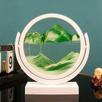 3D smėlio laikrodis kalnų peizažas, Žalias