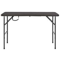 Sulankstomas sodo stalas，Lauko stalas, rudas, 120x60x74cm, HDPE ratano imit. CFE640582