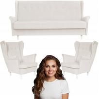 Šiuolaikiškas kreminės spalvos svetainės komplektas su foteliais ARI Family Furniture