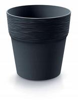 Plastikinis apvalus vazonas 12 cm antracito spalvos Furu, 12cm