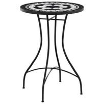 Mozaikinis Bistro staliukas，Bistro stalas, juodas/baltas, 50x70cm, keramika CFE38777