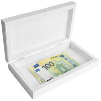 Creative Deco balta medinė dėžutė su magnetiniu užsegimu, 18x10x3,5 cm – dėklas pinigams, papuošalams, dovanoms