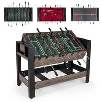 Costway 3 viename žaidimų stalas -futbolo, biliardo ir stalo teniso, rudas, 124 x 60,5 x 84 cm