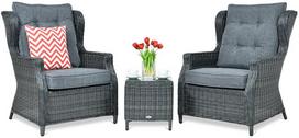 Lauko baldų komplektas TRIVENTO DUO, Dark Grey