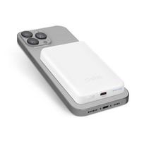 Atsarginis maitinimo šaltinis ("Power Bank") 5000 mAh belaidis magnetinis Power Bank“ (Išorinė baterija“) baltas