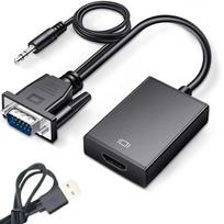 VGA-HDMI „Full HD D-Sub“ keitiklio adapteris su 3,5 colio lizdu ir USB