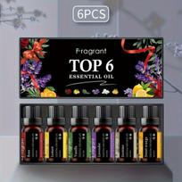 6 eterinių aromaterapijos aliejų rinkinys, 6 butelių dovanų dėžutė vaisinė