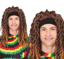 "Rasta" perukas su galvos raiščiu