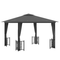 Pavėsinė su šoninėmis sienomis ir stogu, antracito, 3x3m CFE48594