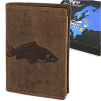 Vyriška ruda nubuko odos Rfid Fish Baltimore R91 piniginė