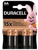 AA (LR6) baterijos 1,5V Duracell BASIC serija Alkaline MN1500 pakuotėje po 4 vnt.