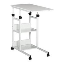 HOMCOM Šoninis staliukas su ratukais 80x40x72-82 cm