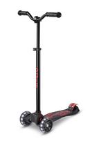 Triratis paspirtukas Micro Maxi Deluxe Pro LED, juodas/raudonas