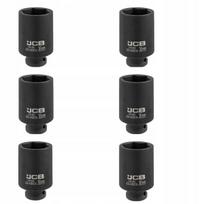 Jcb smūginės galvutės 1/2" 36mm 6-kampės, 6 vnt. rinkinys