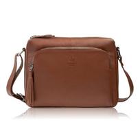 Moteriška rankinė per petį cognac leather classic urban roomy Paolo Peruzzi AY-22-CGS