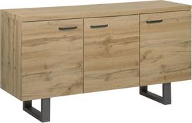 Komoda Beliani Timber, juoda sp./rusva sp., 79 cm x 140 cm x 42 cm