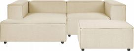 Kampinė sofa, su pufu Beliani Aprica, smėlio sp., kairinė, 238 x 180 cm x 68 cm