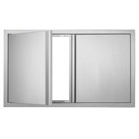 Lauko durys griliui Vevor BH-011, 914x534 mm, sidabrinės