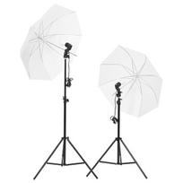 Fotostudijos rinkinys su apšvietimo rinkiniu ir fonu