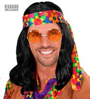 Groovy Hippie Perukas su Ryškiu Juostu – Įsikūnijkite 60-ųjų Vibą!