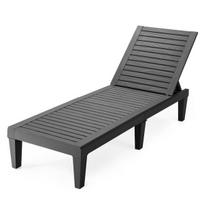 Costway terasos gultai lauko gultai su reguliuojamu atlošu 190 x 57,5 ​​x 29 cm juoda