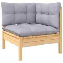 Dvivietė sodo sofa，Lauko sofa su pilkomis pagalvėlėmis, pušies masyvas CFE61781