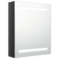 Veidrodinė vonios spintelė su LED apšvietimu, juoda, 50x14x60cm CFE6751069