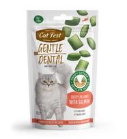 „CatFest Dental“ traškūs užkandžiai su lašiša, skirti visų amžiaus grupių kačių dantų priežiūrai, 30 g