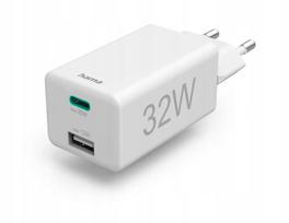 Mini 32w Pd Qc įkroviklis, 1x Usb-c, 1x Usb-a, baltas