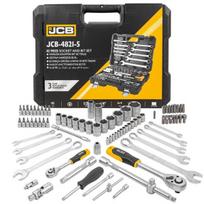 Jcb 82 dalių įrankių rinkinys su terkšle ir galvutėmis