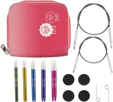 KnitPro Zing Starter kit, mezgimo įrankių pradedančiųjų rinkinys, 13cm, prisukamų virbalų rinkinys