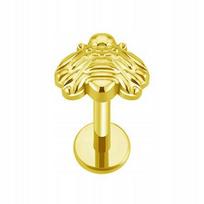 Titano labret auskaras helix su bičių motyvu, 1.2/6 mm