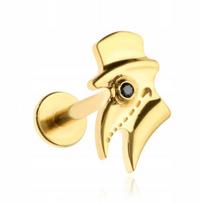 Auksinis titano labret auskaras Doktor Plagi helix, lobe, conch 1,2/8
