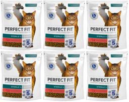 Perfect Fit 1+ Sterile sausas ėdalas suaugusioms katėms su jautiena, 6 x 750g