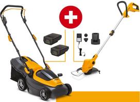 Akumuliatorinės vejapjovės ir trimerio rinkinys STIGA Collector 136e Kit + GT 100e