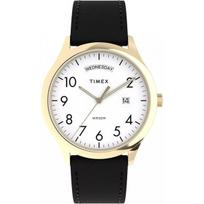 Vyriškas laikrodis Timex Tw2w68500 juodas su odiniu dirželiu